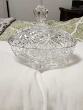 Footed Bonbonniere, Bohemia Crystal Candy Dish